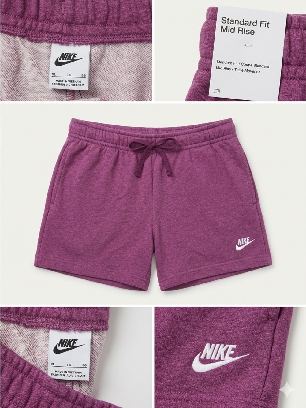 Nike Kids Purple Fleece Drawstring Shorts